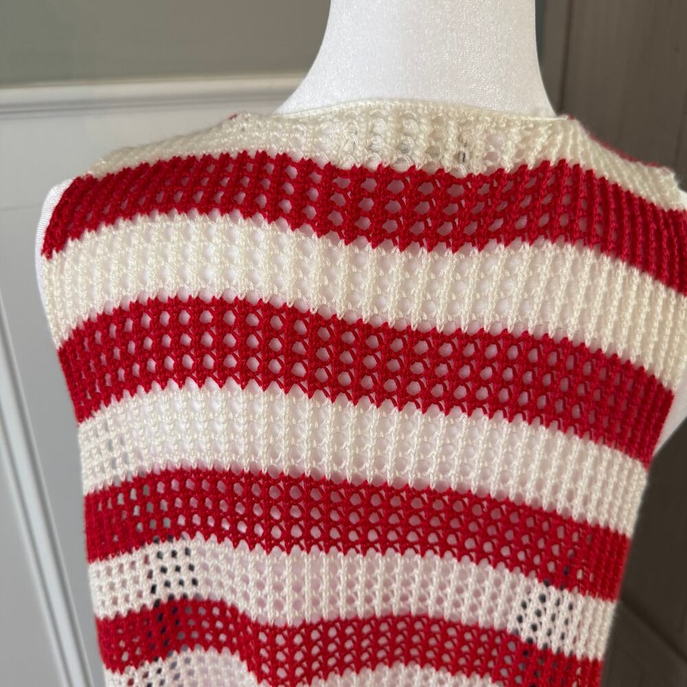 Cloud Chaser USA Flag Fringe Vest Large Patriotic Stars Stripes Open Front - Picture 6 of 10
